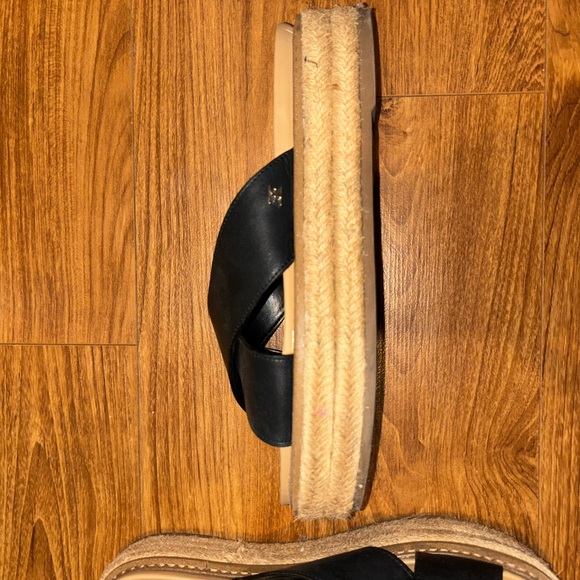 SAME EDELMAN - Black leather flatform sandal espadrille - Picture 3 of 4